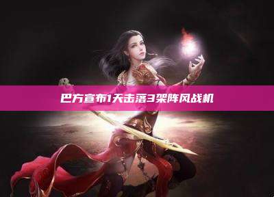 巴方宣布1天击落3架阵风战机