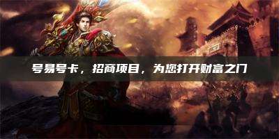 号易号卡,招商项目,为您打开财富之门
