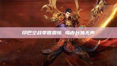 印巴空战举世震惊 岛内台独无声
