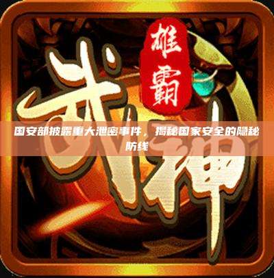 国安部披露重大泄密事件,揭秘国家安全的隐秘防线
