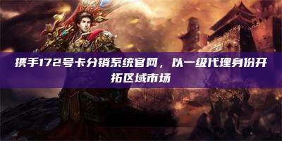 携手172号卡分销系统官网，以一级代理身份开拓区域市场