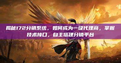 揭秘172分销系统，如何成为一级代理商，掌握技术接口，自主搭建分销平台