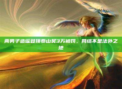 两男子造谣登顶泰山奖3万被罚,网络不是法外之地