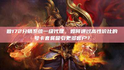 做172分销系统一级代理，如何通过高性价比的号卡套餐吸引更多客户？