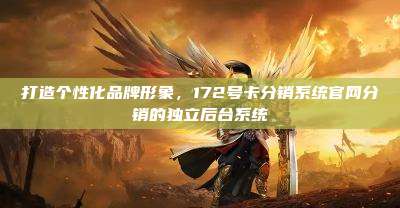 打造个性化品牌形象，172号卡分销系统官网分销的独立后台系统