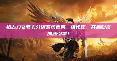 抢占172号卡分销系统官网一级代理，开启财富加速引擎！