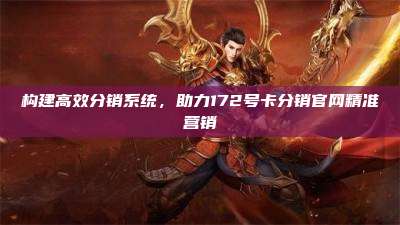 构建高效分销系统，助力172号卡分销官网精准营销