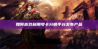 如何高效利用号卡分销平台发布产品
