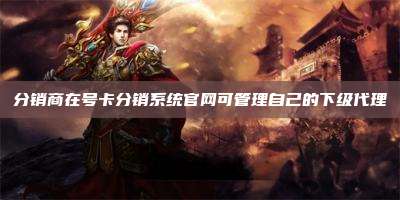 分销商在号卡分销系统官网可管理自己的下级代理
