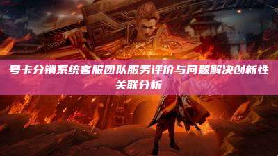 号卡分销系统客服团队服务评价与问题解决创新性关联分析