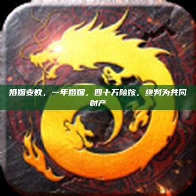 婚姻变数,一年婚姻,四十万陪嫁,终判为共同财产