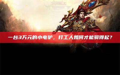 一台3万元的小电驴,打工人如何才能骑得起?