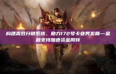 构建高效分销系统，助力172号卡业务发展—金融支持加速资金周转