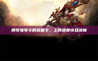 用号易号卡的流量卡，上网速度快且流畅